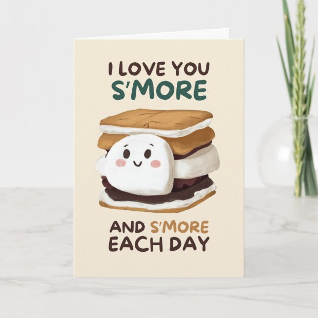 Happy Anniversary Cute Funny Simple Smore Card (Front)