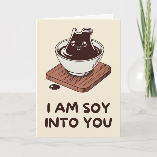 Happy Anniversary Cute Funny Simple Soy Sauce Card (Front)