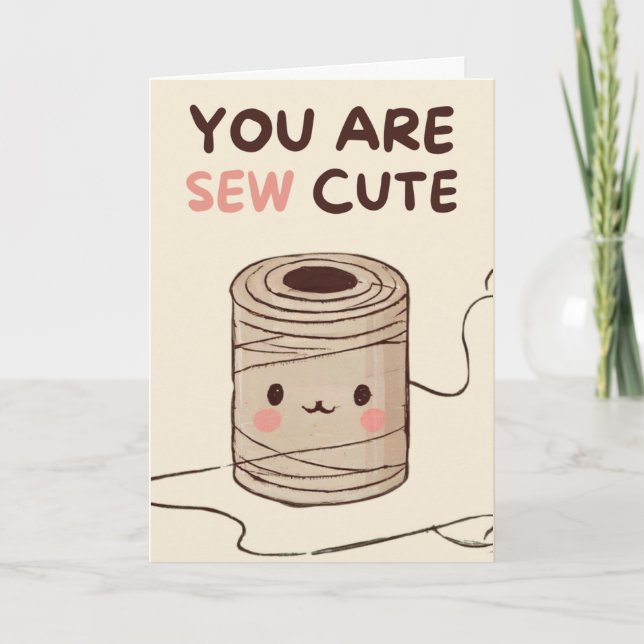 Happy Anniversary Cute Funny Simple Thread Card (Front)