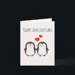 Happy Anniversary- Cute Penguin Couple Card<br><div class="desc">A cute penguin Anniversary card for your significant other! This features a simple design of 2 loved up penguins. The card inside is left blank for you to add your own personal message.</div>