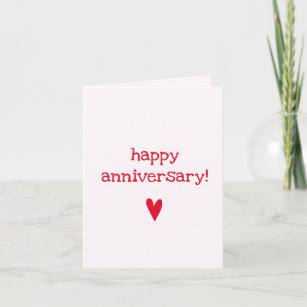Happy Anniversary - Cute Red Heart Card
