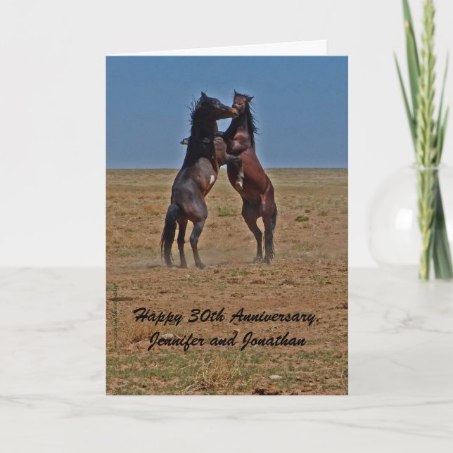 Happy Anniversary Dancing Horses Click Up Yr Heels Card (Front)