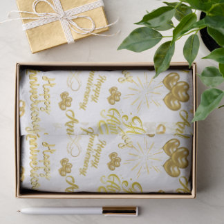 Happy Anniversary  Elegant Gold Text Tissue Paper