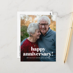 Happy Anniversary for Parents with Photo Postcard