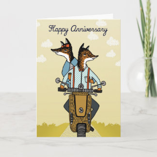 Happy Anniversary - Foxes in Love - Fox Card