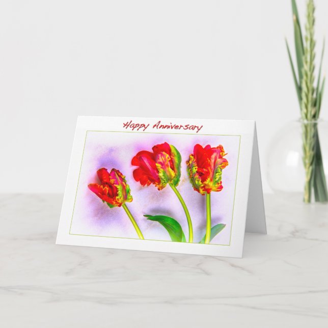 Happy Anniversary French Tulips Card (Front)