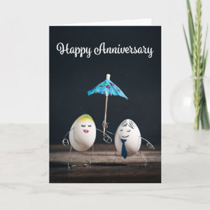 Happy Anniversary Funny Egg Couple Humour Holiday Card