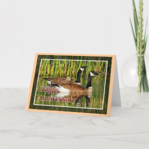 Happy Anniversary Geese Family Card