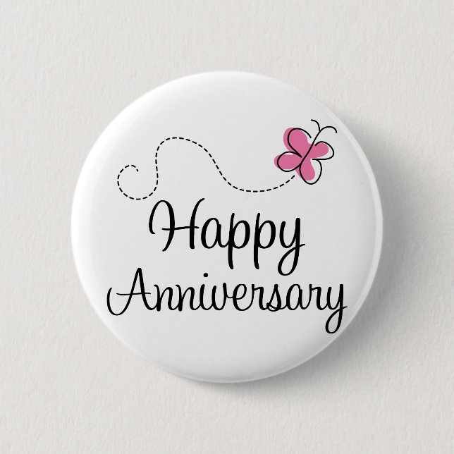 Happy Anniversary Gift 6 Cm Round Badge (Front)