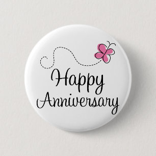 Happy Anniversary Gift 6 Cm Round Badge