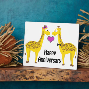 Happy Anniversary Giraffes  Plaque