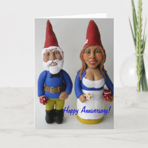 Happy Anniversary Gnome Couple Card