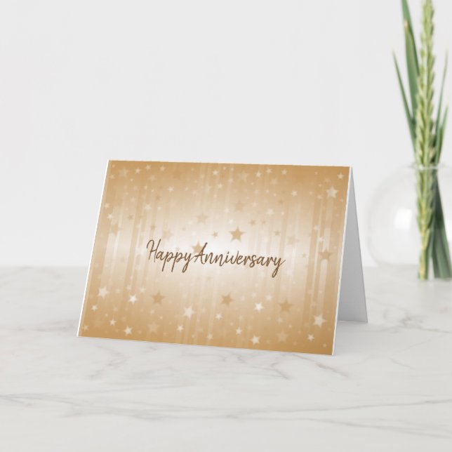 Happy Anniversary Gold Stars Card (Front)