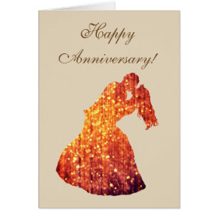 Happy Anniversary Golden Couple , Kiss Postcard