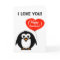 Happy Anniversary greeting card with cute penguin