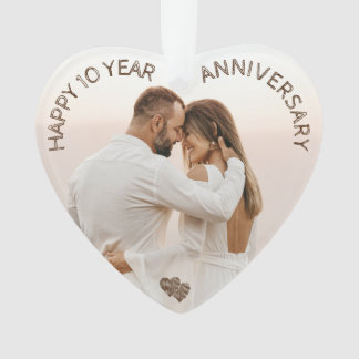 Happy Anniversary Heart Customisable Ornament