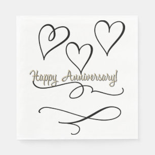 Happy Anniversary Hearts  Napkin
