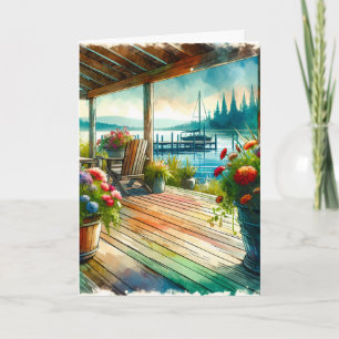 Happy Anniversary Honey   Pretty Lakehouse View Card