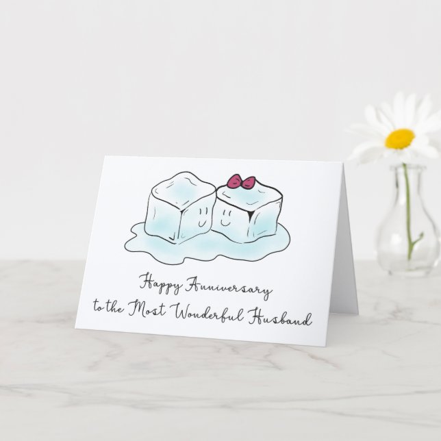 Happy Anniversary Husband Funny Stuck with You Pun Card (Small Plant)