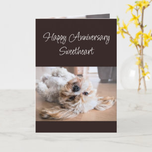 Happy Anniversary I woof You Cute Dog Card