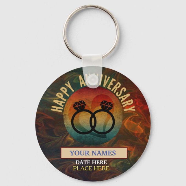 happy anniversary   key ring (Front)