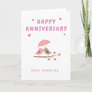 Happy Anniversary Kissing Bird Card