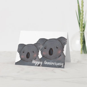 Happy Anniversary koala husband & wife card