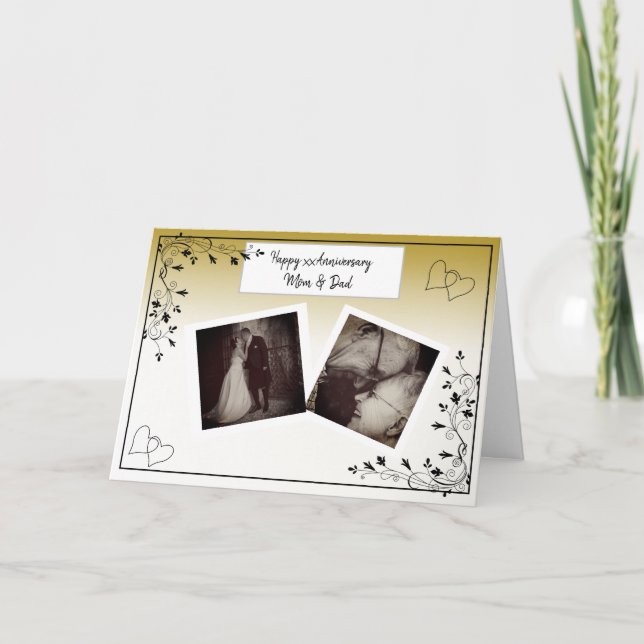 Happy Anniversary Mom and Dad Photo Card (Front)