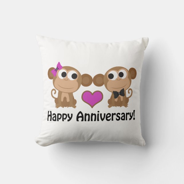 Happy Anniversary Monkeys Cushion (Front)