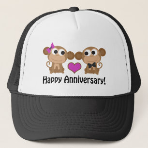 Happy Anniversary Monkeys Trucker Hat