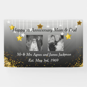 Happy Anniversary Mum and Dad Old and New Photo Banner