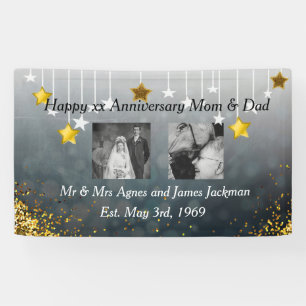 Happy Anniversary Mum and Dad Old and New Photo Banner
