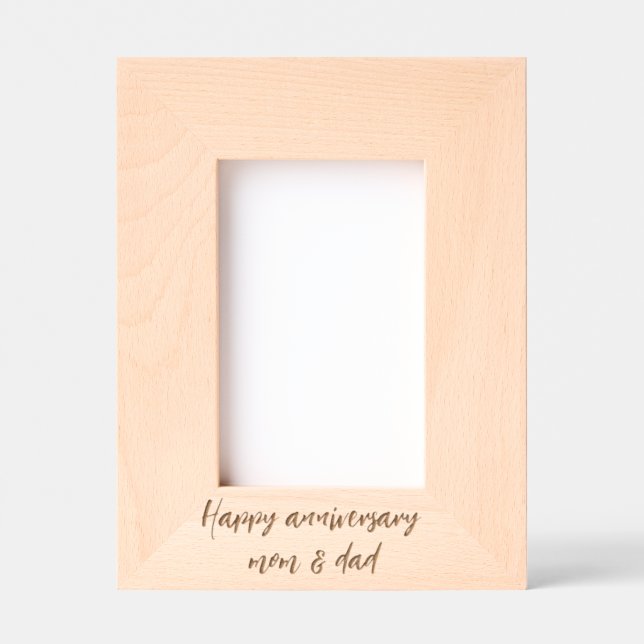 Happy anniversary mum & dad typography  etched frames (Front)