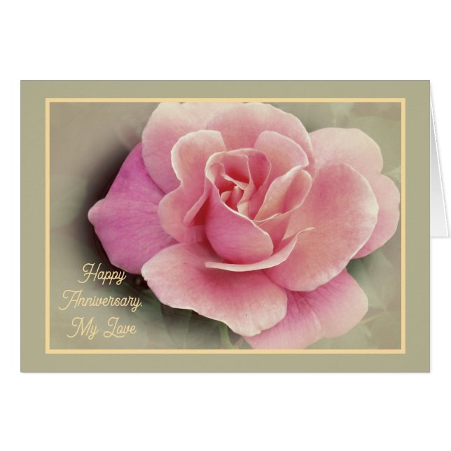 Happy Anniversary, My Love/ Pink Rose (Front Horizontal)