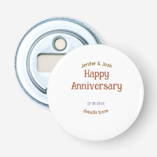happy anniversary name golden pink details trendy  bottle opener