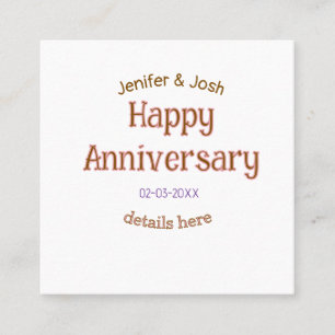 happy anniversary name golden pink details trendy loyalty card