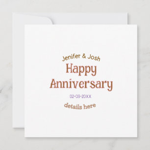 happy anniversary name golden pink details trendy  thank you card