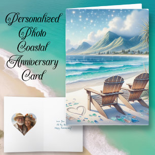 Happy Anniversary   Ocean Waves and Mountains Card