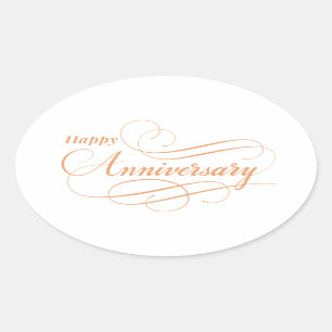 Happy Anniversary Oval Sticker