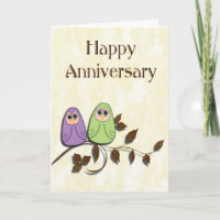 Happy Anniversary Pair of Cute Owls Card
