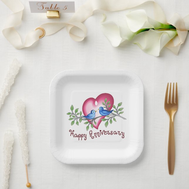 Happy Anniversary Paper Plate (Wedding)