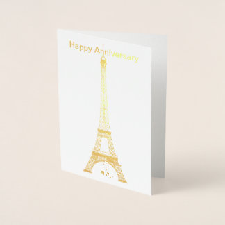 Happy Anniversary Paris Eiffel Tower Foil Card