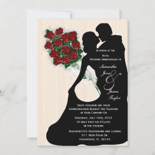 Happy Anniversary Party White Wedding Dancing Silo Invitation