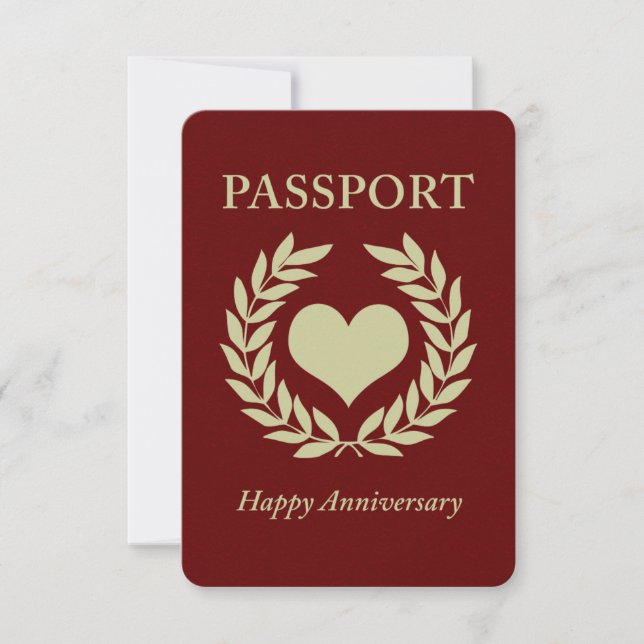 happy anniversary passport invitation (Front)
