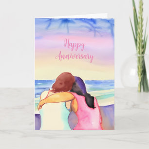 Happy Anniversary Personalised Lesbian Card