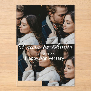 Happy anniversary photo collage name date simple w acrylic invitations