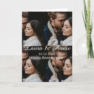 Happy anniversary photo collage name date simple w card