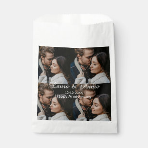 Happy anniversary photo collage name date simple w favour bag