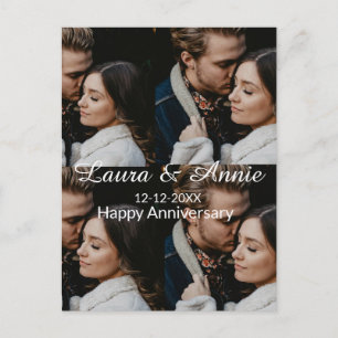 Happy anniversary photo collage name date simple w postcard