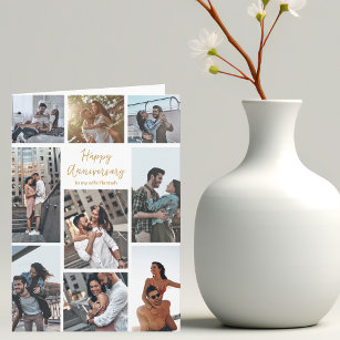 Happy Anniversary Photo Collage Romantic Modern Card